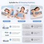 Breathable Cervical Neck Pillow with Odorless Memory Foam, Contour Design for Ergonomic Support and Pain Relief, Adjustable for All Sleeping Styles.