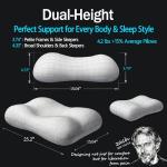 HighBeds Cervical Neck Pillow for Neck Pain Relief- Memory Foam Pillow for Side and Back Sleepers, BASF Support with Ergonomic Pillow