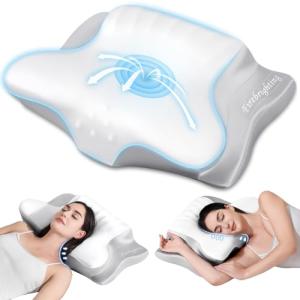 Tuozaiira Cervical Neck Pillows for Sleeping,Contour Memory Foam Pillows for Neck Pain Relief,Cooling Side Sleeper Pillow for Shoulder Neck Support,Ergonomic Bed Pillow for Back Stomach Sleeper,Gifts