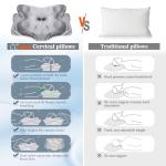 CCidea Cervical Neck Pillows for Sleeping & Pain Relief – Ergonomic Contour Memory Foam Pillow for Side/Back/Stomach Sleepers, 2 Heights with Removable Silk Satin Cover - Gifts for Men & Women