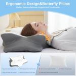 HBYGE Memory Foam Pillows, Ergonomic Pillow for Neck Pain Relief, Bed Pillow for Sleeping, Cervical Neck Pillow for Side, Back, Stomach Sleeper with Cool Pillowcase, Side Sleeper Pillows for Adults