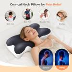 Cervical Neck Pillow for Neck Pain Relief,Contour Memory Foam Neck Support Pillow for Sleeping,Ergonomic Side Sleeper Pillow,Bed Pillows for Shoulder Pain for Back and Stomach Sleepers
