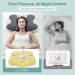 DONAMA Cervical Neck Pillow- Ergonomic Pillows for Pain Relief, Contour Memory Foam Pillow for Side/Back/Stomach Sleepers, CertiPUR-US Certified with Cooling Ice Silk Pillowcase