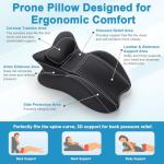 cjc Memory Foam Wedge Pillow for Adults, Multi-Position Support Bed Pillow with Removable Cover for Sleeping Sitting Up Prone Reading Back & Knee Support Leg Elevation (Black)