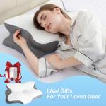 HBYGE Memory Foam Pillows, Ergonomic Pillow for Neck Pain Relief, Bed Pillow for Sleeping, Cervical Neck Pillow for Side, Back, Stomach Sleeper with Cool Pillowcase, Side Sleeper Pillows for Adults