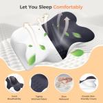 Cervical Neck Pillow for Neck Pain Relief,Contour Memory Foam Neck Support Pillow for Sleeping,Ergonomic Side Sleeper Pillow,Bed Pillows for Shoulder Pain for Back and Stomach Sleepers