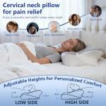 BNXIANG Cervical Neck Pillow for Neck Pain Relief and Sleeping, Ergonomic Contour Memory Foam Pillow with Breathable Pillowcase, Neck Support Pillow for Side, Back, Stomach Sleepers