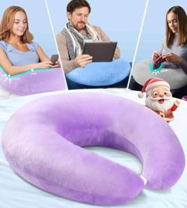 vamorry Gaming Pillow Arm Support Pillow for Bed & Sofa: Ergonomic U-Shaped Lap Pillow with Elbow Rest for Adults & Kids - Reduces Arm Pain & Fatigue During Gaming, Reading, Working & Crocheting