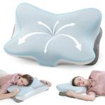 SHJADE Cervical Pillow for Neck Support, Memory Foam Contour Pillow, Ergonomic Orthopedic Pillow, Adjustable Height Soft Bed Pillow with Breathable Pillowcase for Back, Side, Stomach Sleeper