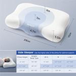 Bedsure Cervical Neck Pillow - Ergonomic Pillows for Deep Sleep, Memory Foam Pillows for Side & Back Sleepers, Orthopedic Cervical Pillow Shape Gently Cradles Head & Neck Support, Shoulder Pain Relief