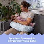 Boppy Nursing Pillow - Ergonomic Bottle & Breastfeeding Pillow with High, Firm, Large Area, Water-Repellent Cushion with Washable Cover; Baby Safety Alliance Verified - Blue Speckled Current