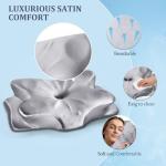 CCidea Cervical Neck Pillows for Sleeping & Pain Relief – Ergonomic Contour Memory Foam Pillow for Side/Back/Stomach Sleepers, 2 Heights with Removable Silk Satin Cover - Gifts for Men & Women