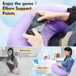 vamorry Gaming Pillow Arm Support Pillow for Bed & Sofa: Ergonomic U-Shaped Lap Pillow with Elbow Rest for Adults & Kids - Reduces Arm Pain & Fatigue During Gaming, Reading, Working & Crocheting