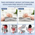 Cervical Pillow for Neck and Shoulder,Contour Memory Foam Pillow,Ergonomic Neck Support Pillow for Side Stomach Back Sleepers with Skin-Friendly Pillowcase