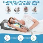 Elviros Cervical Neck Pillow for Neck Pain Relief, CPAP Pillow for Side, Back & Stomach Sleepers, Ergonomic Orthopedic Pillow for CPAP Users to Reduce Air Leaks and Mask Pressure, White