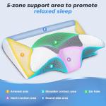 SAHEYER Cervical Neck Pillow, Ergonomic Memory Foam Pillow for Neck Pain Relief and Snoring, 2 in 1 Orthopedic Pillow for Side Sleeper, Back and Stomach Sleeper, Grey