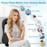 cjc Memory Foam Wedge Pillow for Adults, Multi-Position Support Bed Pillow with Removable Cover for Sleeping Sitting Up Prone Reading Back & Knee Support Leg Elevation (Black)