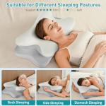 Cervical Neck Pillow for Pain Relief - Ergonomic Side Sleeper Pillow for Neck Support, Cooling Memory Foam Pillows for Sleeping, Contour Pillow Orthopedic Bed Pillow for Back Stomach Sleepers