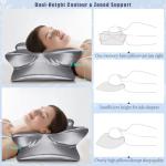 CCidea Cervical Neck Pillows for Sleeping & Pain Relief – Ergonomic Contour Memory Foam Pillow for Side/Back/Stomach Sleepers, 2 Heights with Removable Silk Satin Cover - Gifts for Men & Women