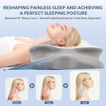 Cervical Pillow for Neck and Shoulder,Contour Memory Foam Pillow,Ergonomic Neck Support Pillow for Side Stomach Back Sleepers with Skin-Friendly Pillowcase