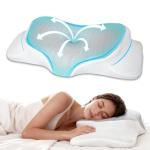 Lekewn RestAssured Cervical Neck Pillow - Ergonomic Memory Foam Bed Pillows for Sleeping, Neck Pillows for Pain Relief, Back and Side Sleeper Pillow