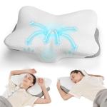 JOYENERGY Ergonomic Cervical Pillow for Neck and Shoulder Pain Relief - Memory Foam Contour Pillow with Dual Heights, Cooling Breathable Pillowcase, Orthopedic Support for Side, Back, Stomach Sleeper