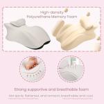 Adult Memory Foam Ergonomic Wedge Prone Pillow, Bed Pillow for Sitting Up, Back, Neck, and Leg Pain Relief, Anti Snoring, Ideal for Massage, Reading, Sleeping, with Removable Washable Cover, Grey