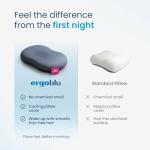 IWS I WANNA SLEEP Ergoblu Cooling Cervical Memory Foam Pillow – Satin-Touch No-Frizz and Anti-Sleep-Line Pillowcase, Orthopedic Neck & Spine Alignment for Back & Stomach Sleepers