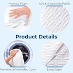 5 STARS UNITED Large Knee Pillow for Side Sleepers - Hip Pain Relief, Memory Foam Leg Cushion for Side Sleeping - Between Legs Pillow for Sciatica & Lower Back Pain, White