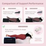 Adult Memory Foam Ergonomic Wedge Prone Pillow, Bed Pillow for Sitting Up, Back, Neck, and Leg Pain Relief, Anti Snoring, Ideal for Massage, Reading, Sleeping, with Removable Washable Cover, Grey