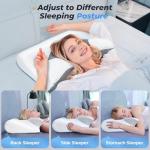 SAHEYER Cervical Neck Pillow, Ergonomic Memory Foam Pillow for Neck Pain Relief and Snoring, 2 in 1 Orthopedic Pillow for Side Sleeper, Back and Stomach Sleeper, Grey