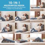 MEGCXIT 3PCS Bed Wedge Pillow for Headboard, Adjustable Wedge Pillow for Sleep Apnea, 23” Wide Triangle Pillow Wedge Set for After Surgery, Acid Reflux Relief, Snoring, Neck&Back Support, Grey