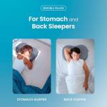 IWS I WANNA SLEEP Ergoblu Cooling Cervical Memory Foam Pillow – Satin-Touch No-Frizz and Anti-Sleep-Line Pillowcase, Orthopedic Neck & Spine Alignment for Back & Stomach Sleepers