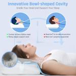 Lekewn RestAssured Cervical Neck Pillow - Ergonomic Memory Foam Bed Pillows for Sleeping, Neck Pillows for Pain Relief, Back and Side Sleeper Pillow