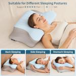 Cervical Neck Pillow for Pain Relief - Ergonomic Memory Foam Pillows for Sleeping, Cooling Side Sleeper Pillow for Neck Support, Contour Orthopedic Bed Pillow for Sleepers