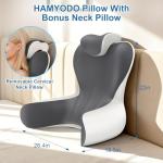 Reading Pillow for Sitting in Bed, 22”H Back Pillow for Sitting Up,Lumbar Rest & Neck Support Bed Pillows,Backrest Bed Chair with Arms for Reclining,Gaming,Resting,Watching TV in Couch or Floor