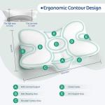 JOYENERGY Ergonomic Cervical Pillow for Neck and Shoulder Pain Relief - Memory Foam Contour Pillow with Dual Heights, Cooling Breathable Pillowcase, Orthopedic Support for Side, Back, Stomach Sleeper