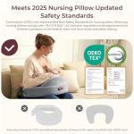 Momcozy CozyPro Nursing Pillow - All Around Lumbar & Arm Support - Safety Guard, Firm & Springy Memory Foam-Stable, Ergonomic Support, Easier Breastfeeding, Wider Cushion, Adjustable, Removable Cover