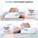 SAHEYER Cervical Neck Pillow, Ergonomic Memory Foam Pillow for Neck Pain Relief and Snoring, 2 in 1 Orthopedic Pillow for Side Sleeper, Back and Stomach Sleeper, Grey