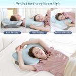 SHJADE Cervical Pillow for Neck Support, Memory Foam Contour Pillow, Ergonomic Orthopedic Pillow, Adjustable Height Soft Bed Pillow with Breathable Pillowcase for Back, Side, Stomach Sleeper