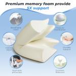 SAHEYER Cervical Neck Pillow, Ergonomic Memory Foam Pillow for Neck Pain Relief and Snoring, 2 in 1 Orthopedic Pillow for Side Sleeper, Back and Stomach Sleeper, Grey