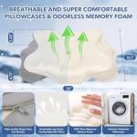Cervical Pillow for Neck and Shoulder,Contour Memory Foam Pillow,Ergonomic Neck Support Pillow for Side Stomach Back Sleepers with Skin-Friendly Pillowcase