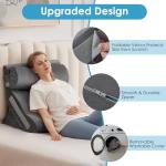 MEGCXIT 3PCS Bed Wedge Pillow for Headboard, Adjustable Wedge Pillow for Sleep Apnea, 23” Wide Triangle Pillow Wedge Set for After Surgery, Acid Reflux Relief, Snoring, Neck&Back Support, Grey