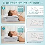 Cervical Pillow for Neck Pain Relief, Ergonomic Neck Pillow for Sleeping Contour Memory Foam Pillows with Cooling Pillowcase, Orthopedic Bed Pillow for Side Back Stomach Sleepers