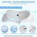 Lekewn RestAssured Cervical Neck Pillow - Ergonomic Memory Foam Bed Pillows for Sleeping, Neck Pillows for Pain Relief, Back and Side Sleeper Pillow