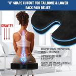 Everlasting Comfort Doctor Recommended Memory Foam Seat Cushion for Office Chairs & Car - Ergonomic Office Desk Accessories - Cushions for Tailbone Pain Relief, Sciatica (Black, X-Large)