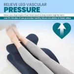 Memory Foam Wedge Pillow for Adults - Ergonomic Reading & Bed Wedge Pillow for Sleeping, Back Support, Acid Reflux, and Leg Elevation - Multi-Level Support with Removable & Washable Cover (Blue)