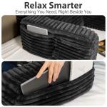 ENITYA 22" XL Ergonomic Bed Pillow for Sitting Up，Backrest Cushion for Reclining,Gaming,Resting,Watching TV,Recovery in Bed, Couch or Floor, Removable Cover, Black