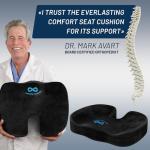 Everlasting Comfort Doctor Recommended Memory Foam Seat Cushion for Office Chairs & Car - Ergonomic Office Desk Accessories - Cushions for Tailbone Pain Relief, Sciatica (Black, X-Large)