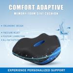 SERENESITZ Orthopedic Seat Cushion, Ergonomic Memory Foam Cushions, Cushions Pad Pillow for Office, Car Seat, Airplane, Sciatica & Back Pain Relief for Long Sitting